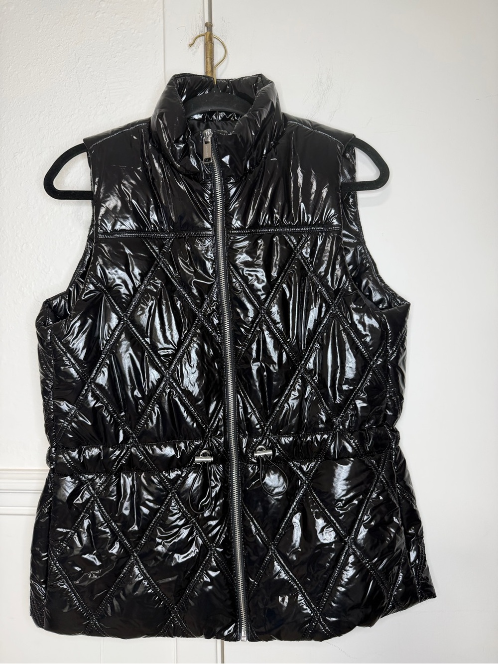 MICHAEL Michael Kors Glossy Black Quilted Puffer Vest size M